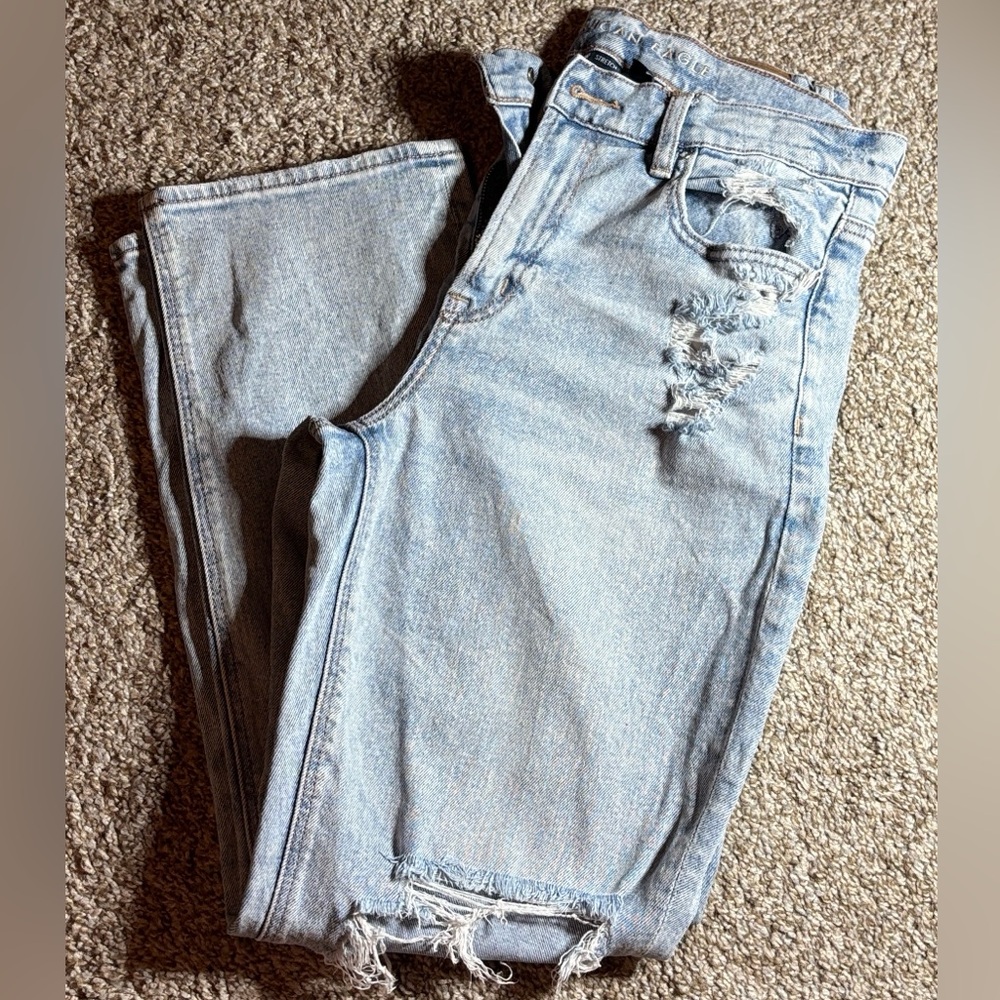 American Eagle Super High Rise Ankle Straight Jean- Size 8